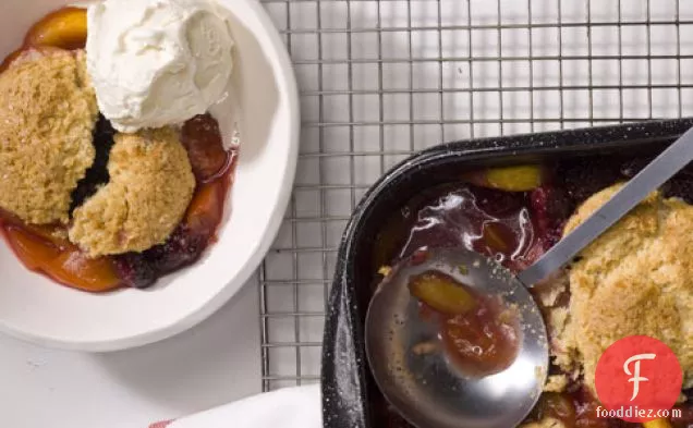 Peach And Blackberry Cobbler With Crystallized Ginger