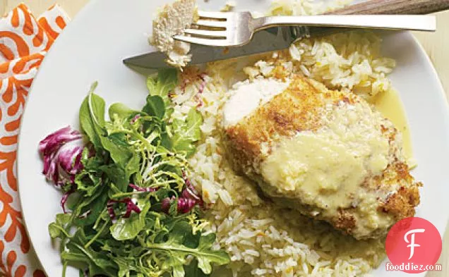 Macadamia Chicken with Orange-Ginger Sauce and Coconut Pilaf