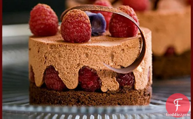 Dark Chocolate, Raspberry Cake And Its Chocolate-ginger Mousse