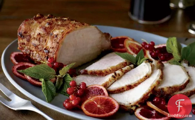 मेपल चीनी-अदरक भुना हुआ सूअर का मांस