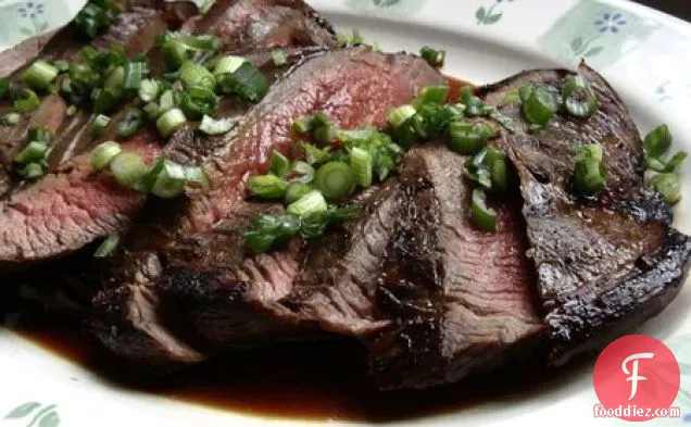 अदरक सोया मसालेदार फ्लैंक स्टेक