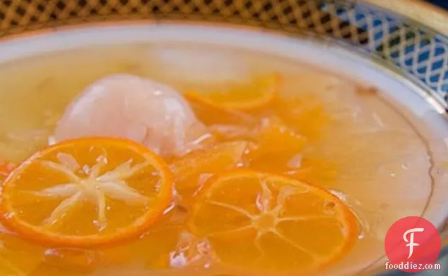 Loy Gaew, Cold Orange And Lychee Soup In Ginger Syrup