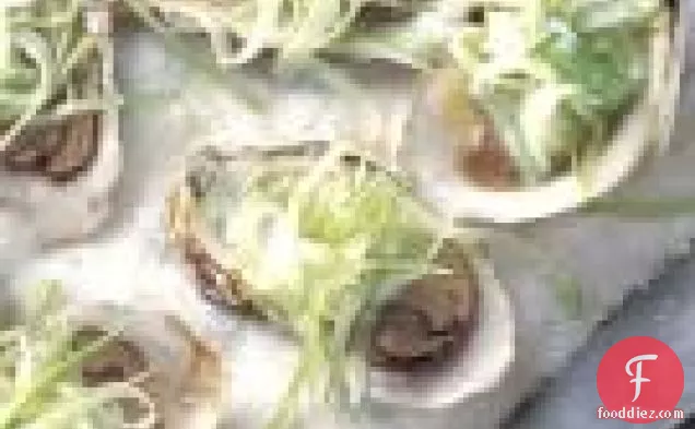 Oysters On The Half Shell With Apple-horseradish Slaw