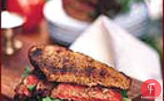 Steak, Tomato and Arugula Sandwiches