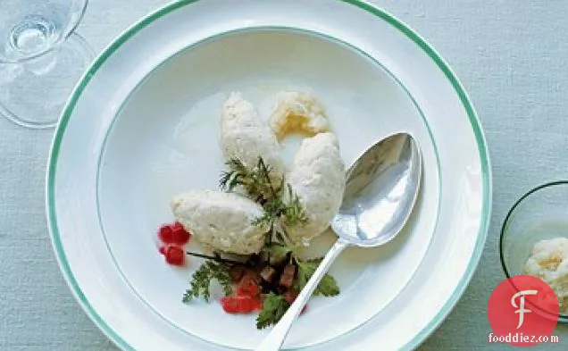 Whitefish Quenelles with Beets, Horseradish, and Fresh Herbs