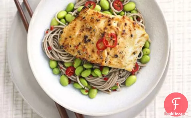 Miso Pollack With Edamame Noodles