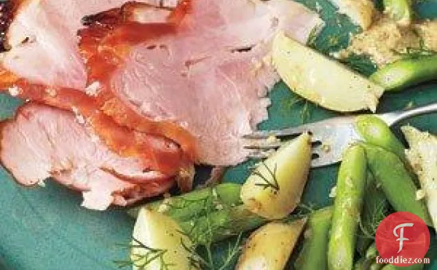 Apricot-glazed Ham With Potatoes And Asparagus Recipe