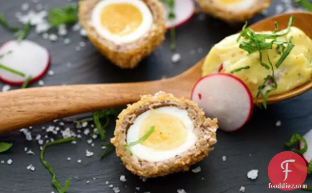 Crispy Quack Eggs With Radish Mayonnaise