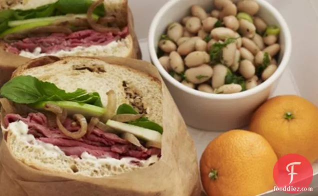 Roast Beef Sandwiches With White Bean Salad