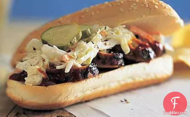 Barbecue Pork-and-Coleslaw Hoagies