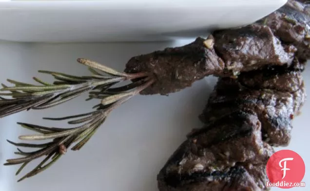 Rosemary Venison Skewers With Horsy Dip