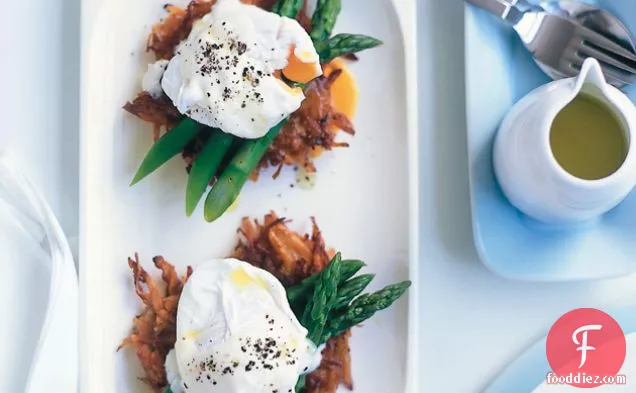 Soft-poached Eggs With Sweet Potato Hash Browns