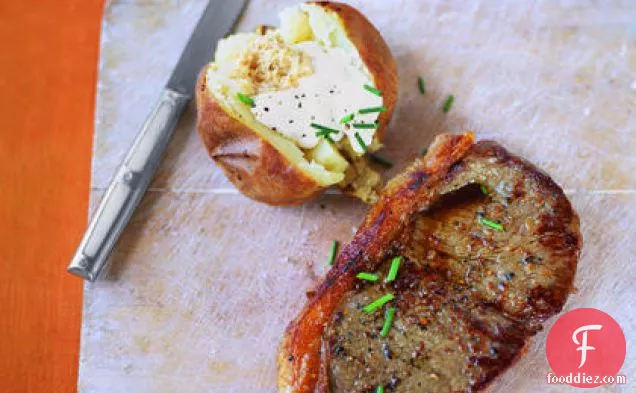 Sirloin Steak and Baked Potatoes