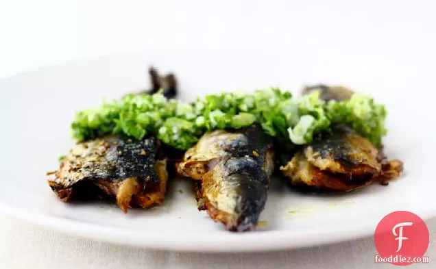 Roasted Sardines With Green Garlic Gremolata