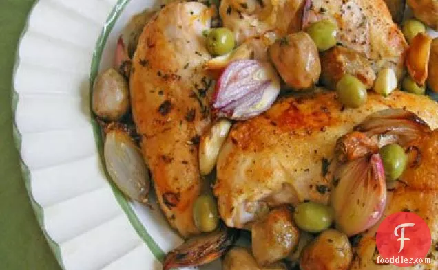 भुना हुआ चिकन स्तन और यरूशलेम आटिचोक