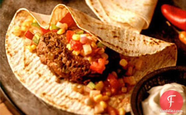 Chile Burgers With Corn Salsa