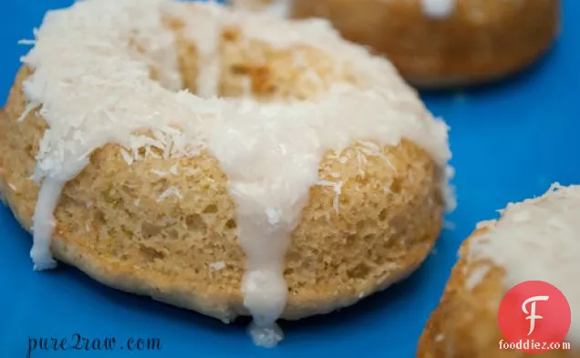 नारियल चूना बेक्ड केक डोनट (लस मुक्त, शाकाहारी, सोया मुक्त)