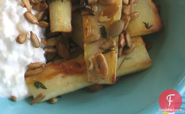Pan-friend Parsnips With Cottage Cheese And Seeds