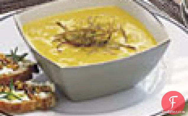 Curried Parsnip Soup with Shredded Apples