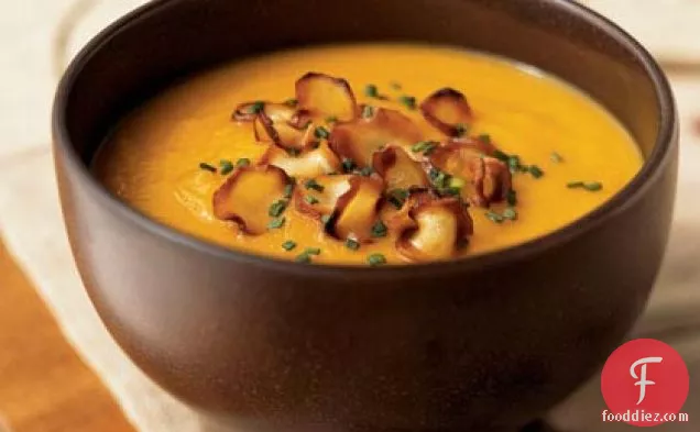 Carrot-Parsnip Soup with Parsnip Chips