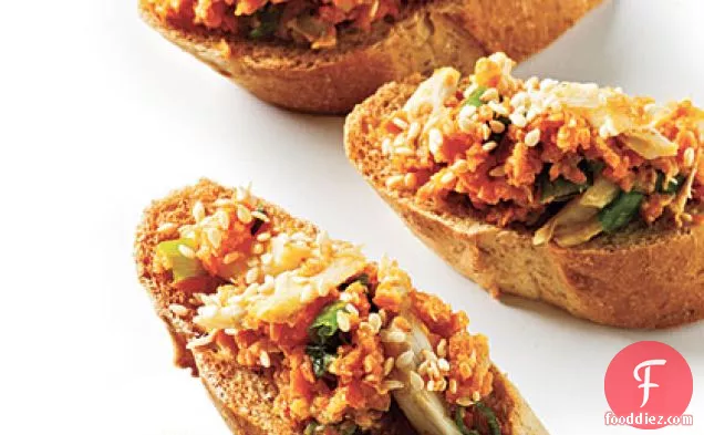 Crab Toast with Carrot and Scallion