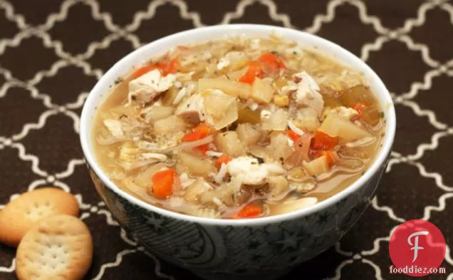 चिकन सौंफ़ नींबू चावल सूप