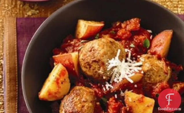Saucy Skillet Meatballs And Potatoes