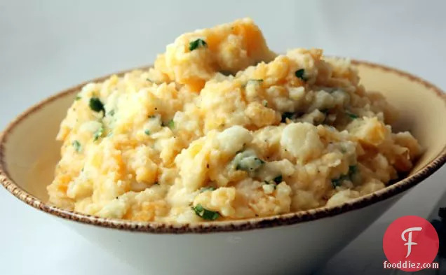 Roasted Garlic Mashed Rutabagas And Potatoes