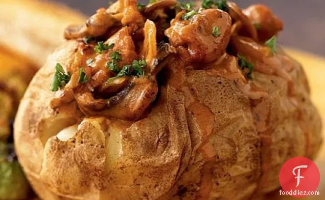 Chicken Paprikash-Topped Potatoes