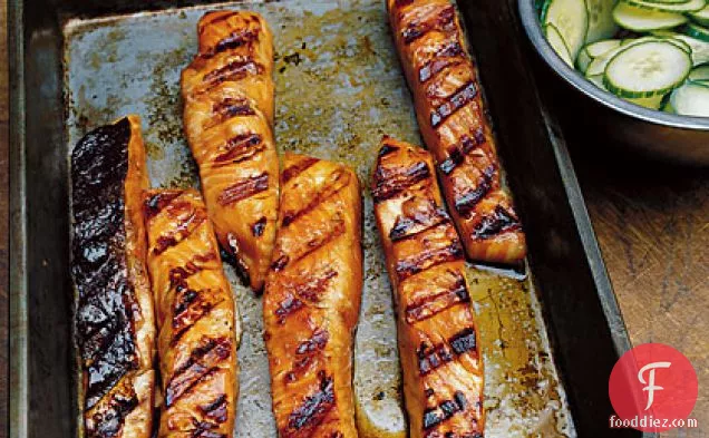 Teriyaki Salmon with Cucumber Salad