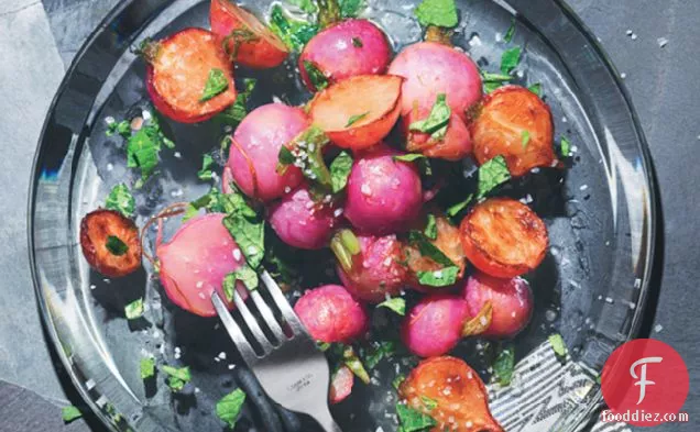Roasted Radishes With Brown Butter, Lemon, And Radish Tops