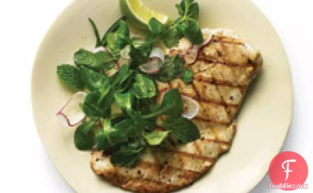 Grilled Chicken With Mint And Radish Salad