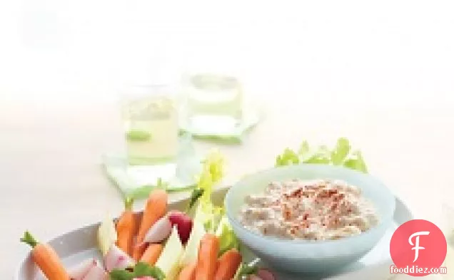 कारमेलिज्ड-सब्जियों के साथ प्याज डुबकी