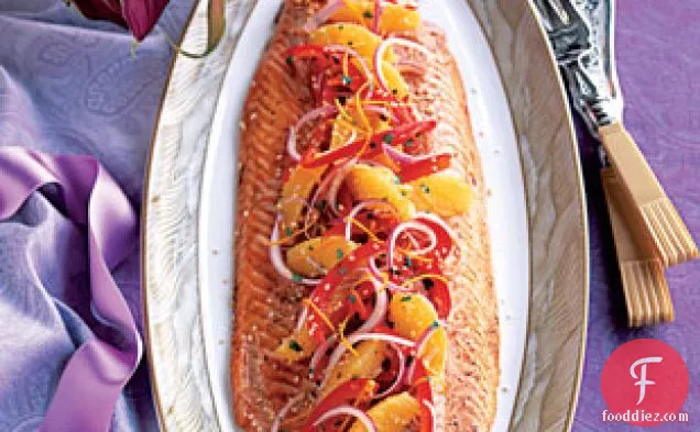 Salmon With Sesame And Orange-ginger Relish