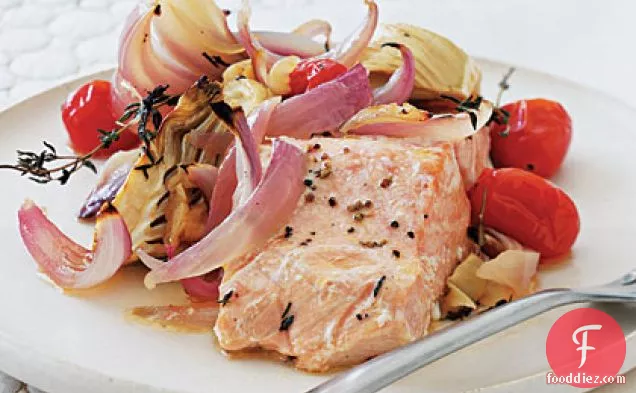 Roasted Fennel and Red Onion Salmon