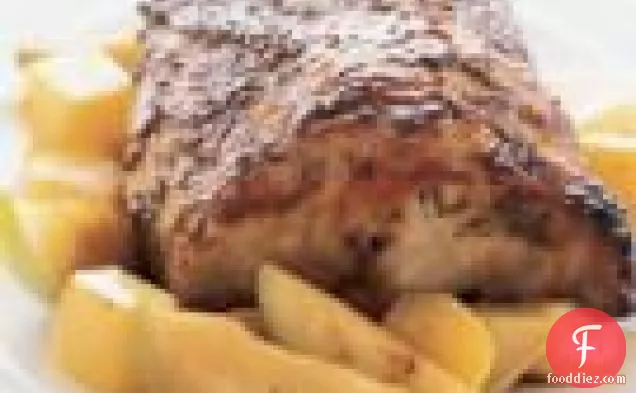 Roast Pork Loin With Rutabagas & Apples