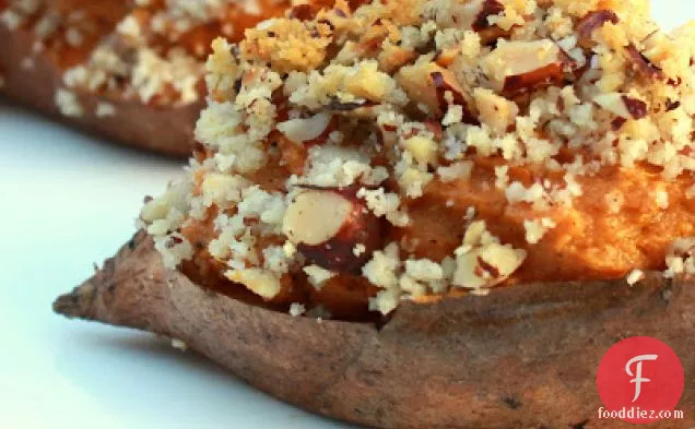 Twice Baked Bourbon-hazelnut Sweet Potatoes