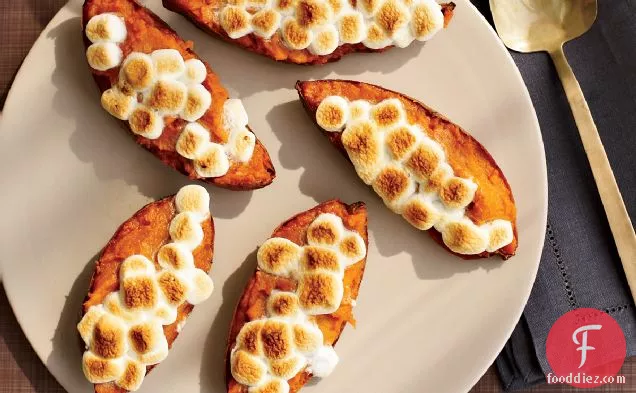 Twice-Baked Sweet Potatoes with Toasted Marshmallows