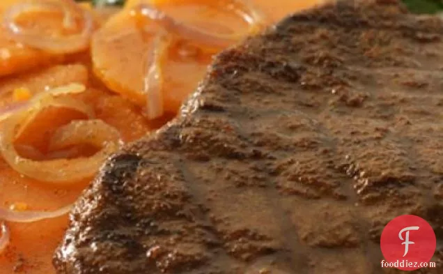 Moroccan Rubbed Grilled Steak And Sweet Potatoes Recipe