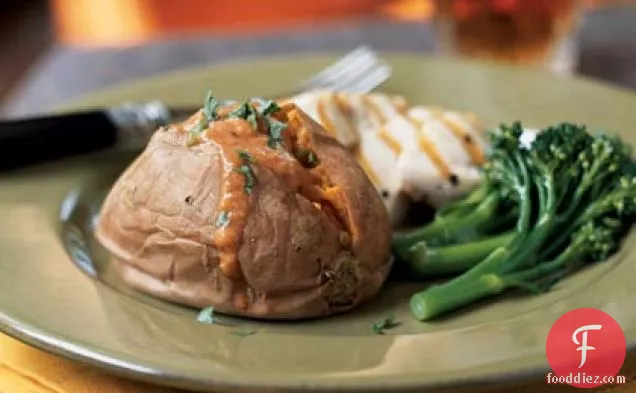 Baked Sweet Potatoes with West African-Style Peanut Sauce