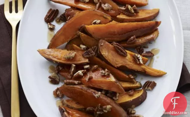 Maple Roasted Sweet Potatoes With Pecans