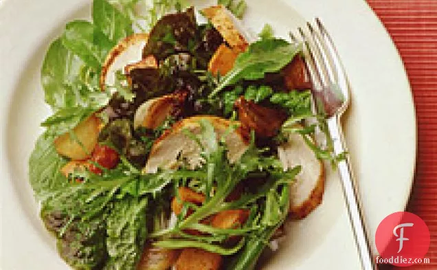 Green Salad With Roast Chicken And Sweet Potato