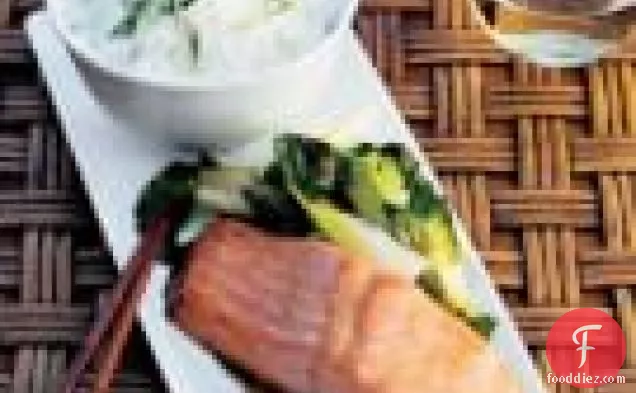 Planked Miso-glazed Salmon With Bok Choy