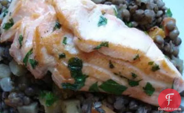 Pan-cooked Salmon Fillets With Lentils