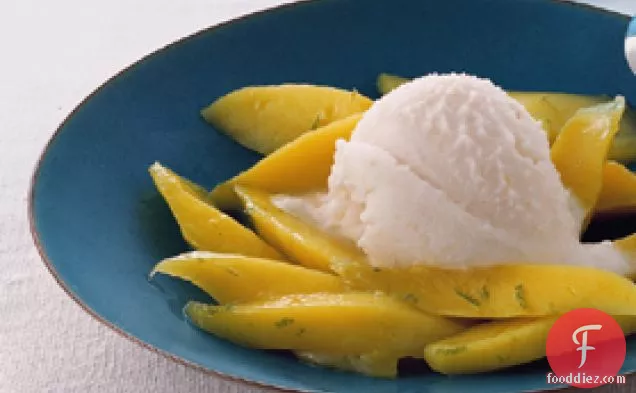 Lychee Coconut Sorbet with Mango and Lime