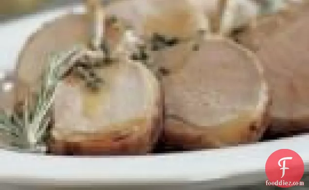 Roasted Pork Loin With Green Peppercorn Sauce