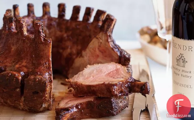 Harissa-Crusted Pork Crown Roast