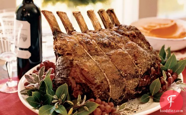 Salt-and-Pepper-Crusted Prime Rib with Sage Jus