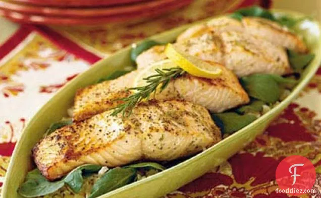 Broiled Salmon with Lemon and Olive Oil