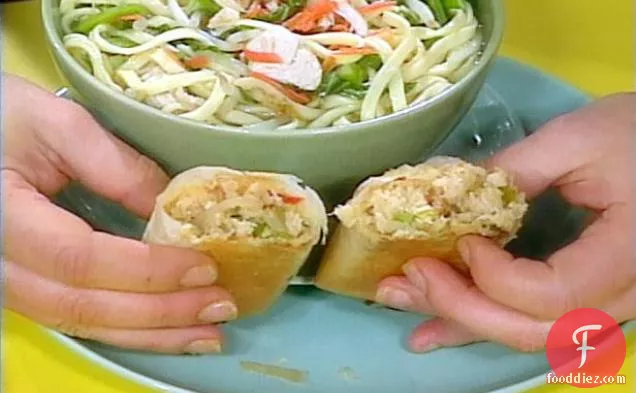 Baked Spring Rolls with Crab